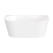 Naples Gloss White Acrylic Back To Wall Bath with Overflow